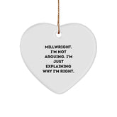 Millwright Gifts from Friends and Family - Funny Heart Ornament for Christmas - Image 1